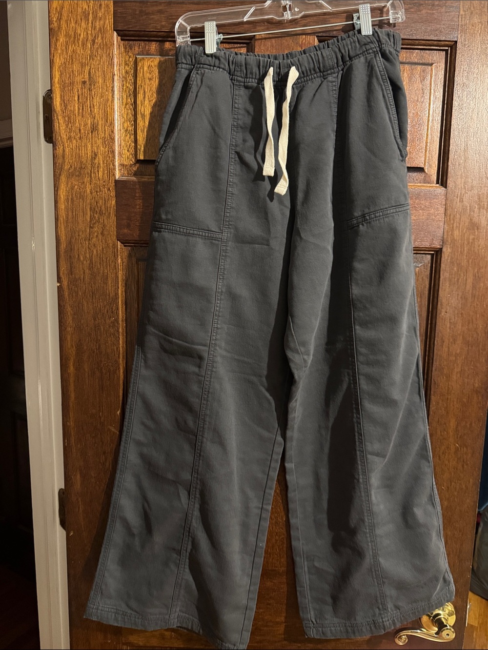 Aerie Gray Wide-Leg Drawstring Pants